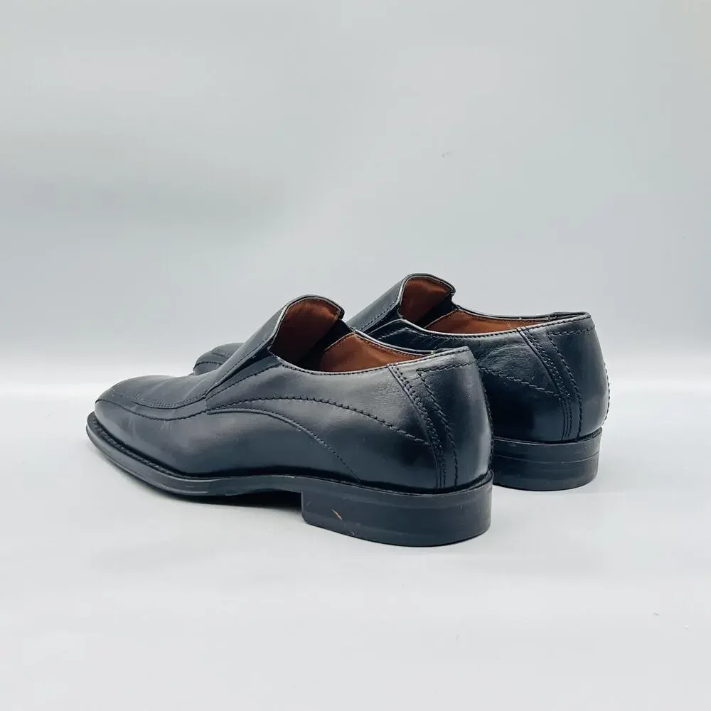 Johnston & Murphy Shoes Mens 7 Black Leather Slip On Dress Oxford Square Toe